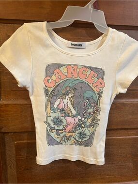 Daydreamer White Tee with Pastel Pink & Mint Zodiac Graphic